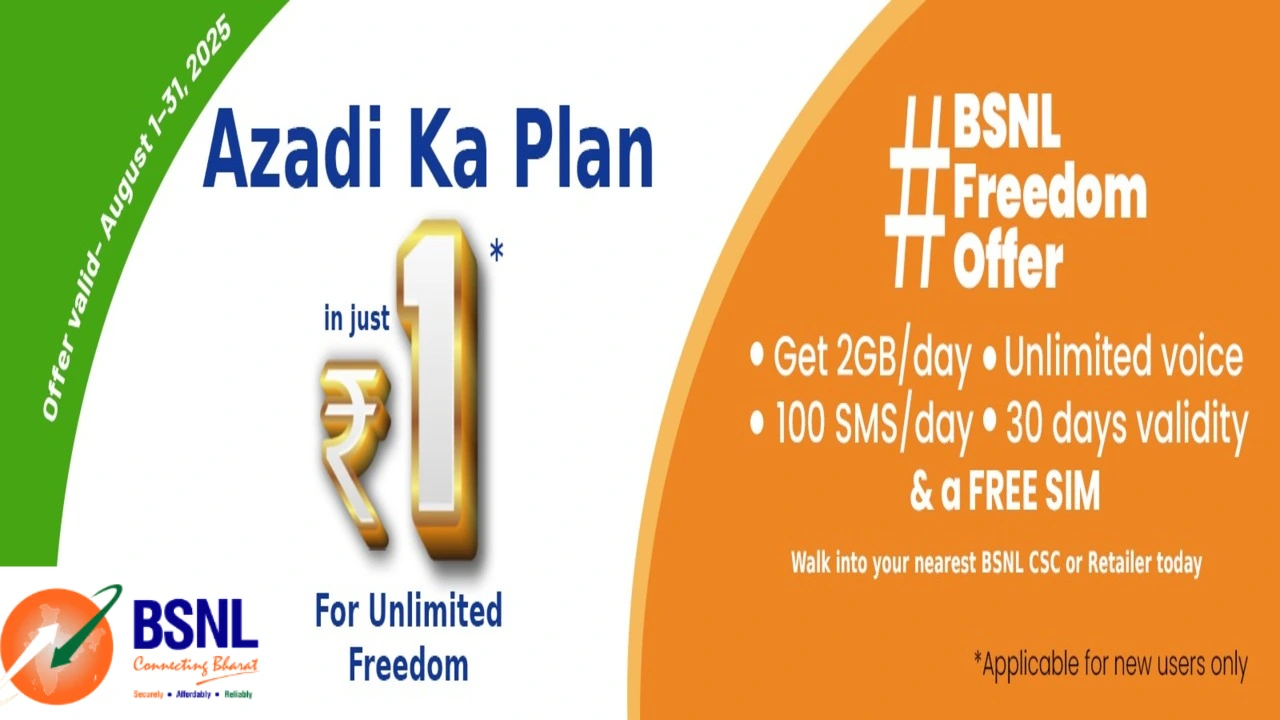 BSNL Azadi Ka Plan , BSNL ₹1 recharge